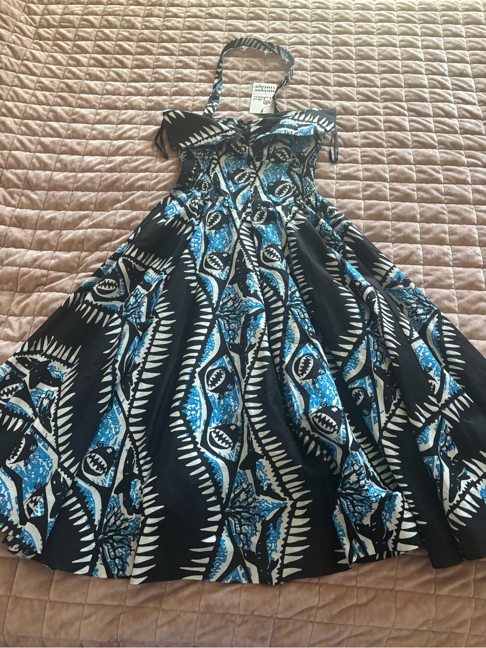 RARE hard to find Alfred Shaheen unique vintage halter dress
